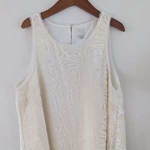 A New Day Cream Embellished Sleeveless Tank Top